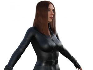 Black Widow Realistic Character 3D Model