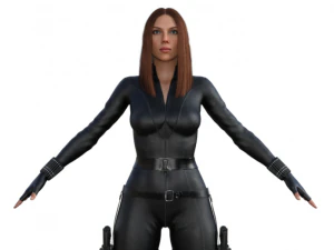 Black Widow Realistic Character 3D Model