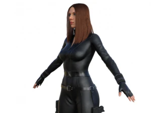 Black Widow Realistic Character 3D Model