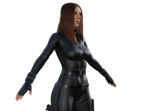 Black Widow Realistic Character 3D Model