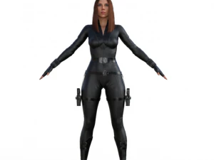 Black Widow Realistic Character 3D Model