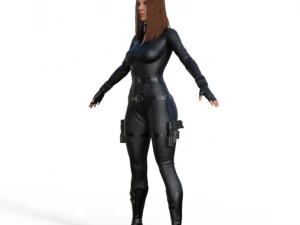 Black Widow Realistic Character 3D Model