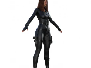 Black Widow Realistic Character 3D Model