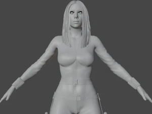 Black Widow Realistic Character 3D Model