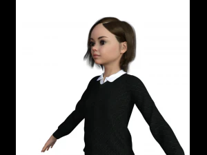 Schoolgirl Realistic Character 3D Model
