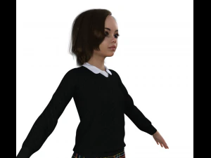 Schoolgirl Realistic Character 3D Model