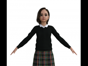 Schoolgirl Realistic Character 3Dモデル
