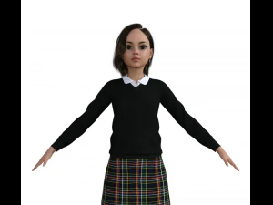 Schoolgirl Realistic Character 3D Model