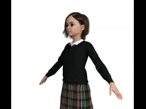 Schoolgirl Realistic Character 3D Model