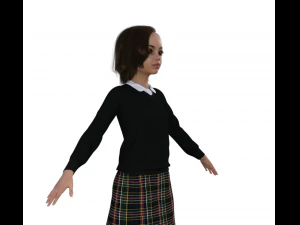 Schoolgirl Realistic Character 3D Model