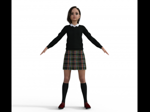 Schoolgirl Realistic Character 3Dモデル
