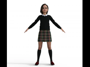 Schoolgirl Realistic Character 3D Model