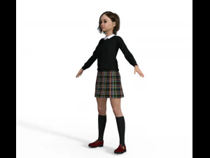 Schoolgirl Realistic Character 3D Model