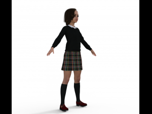 Schoolgirl Realistic Character 3Dモデル