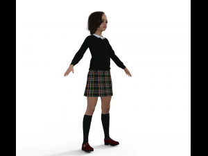 Schoolgirl Realistic Character 3D Model