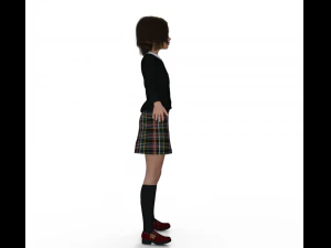 Schoolgirl Realistic Character 3D Model
