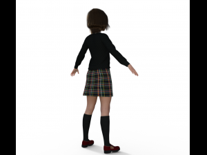 Schoolgirl Realistic Character 3Dモデル