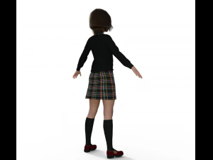Schoolgirl Realistic Character 3D Model