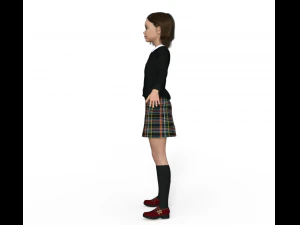 Schoolgirl Realistic Character 3D Model