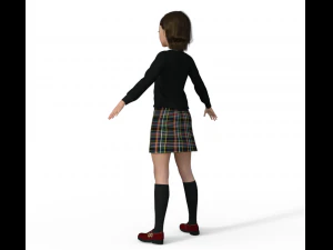Schoolgirl Realistic Character 3D Model