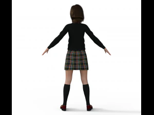 Schoolgirl Realistic Character 3D Model