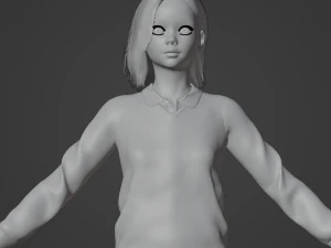 Schoolgirl Realistic Character 3D Model