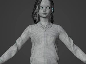 Schoolgirl Realistic Character 3D Model