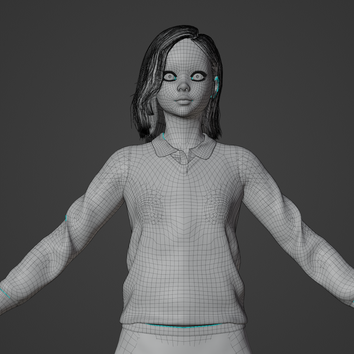 Free OBJ file 3d model cyberpunk girl 👧・3D printable model to