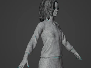Schoolgirl Realistic Character 3D Model