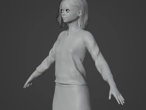 Schoolgirl Realistic Character 3D Model