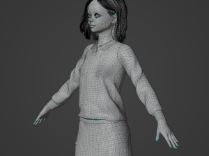 Schoolgirl Realistic Character 3Dモデル