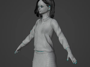 Schoolgirl Realistic Character 3D Model