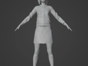 Schoolgirl Realistic Character 3D Model