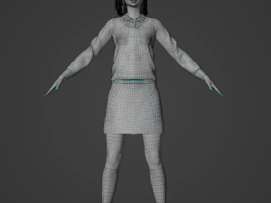 Schoolgirl Realistic Character 3D Model