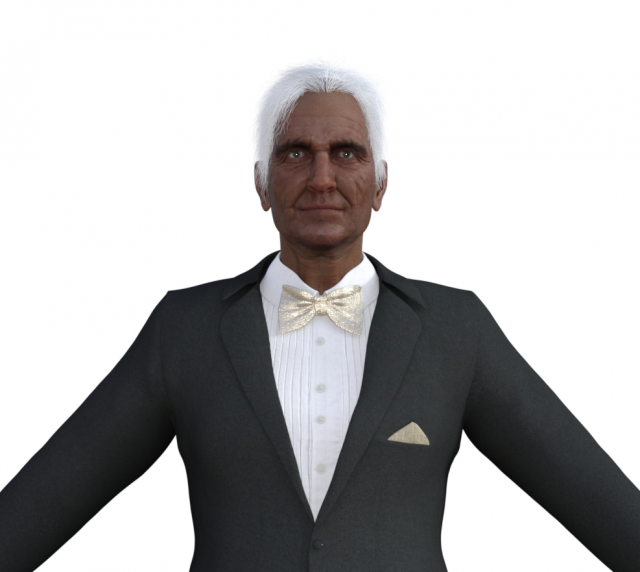 Old Man in Suit Modello 3D .c4d .max .obj .3ds .fbx .stl .blend 