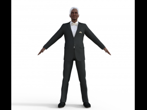 Old Man in Suit Modello 3D