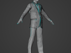 Old Man in Suit Modello 3D