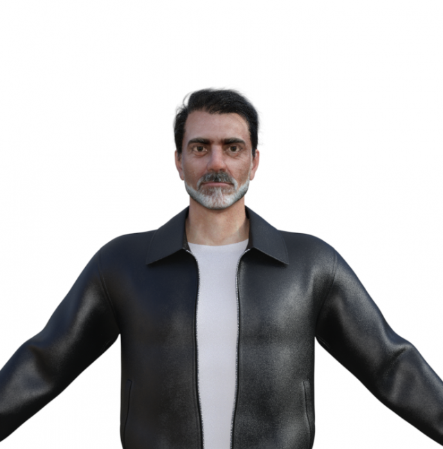 Negan Realistic Character Model 3D .c4d .max .obj .3ds .fbx .stl .blend 