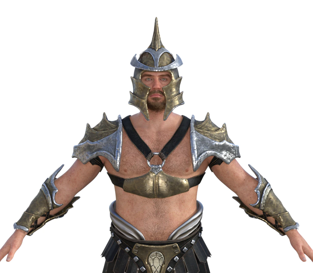 Medieval Warrior Realistic Character 3D Model .c4d .max .obj .3ds .fbx .stl .blend 