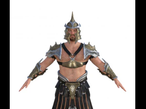 Medieval Warrior Realistic Character 3D Model