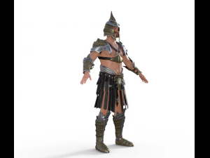Medieval Warrior Realistic Character 3D Model