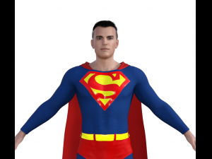 Classic Superman Realistic Character 3D Model