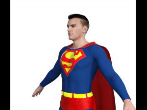 Classic Superman Realistic Character 3D Model