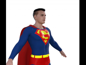 Classic Superman Realistic Character 3D Model