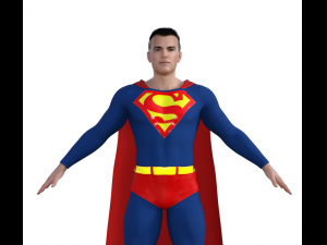 Classic Superman Realistic Character Model 3D