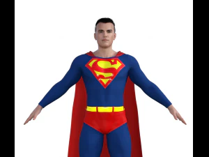 Classic Superman Realistic Character 3D Model