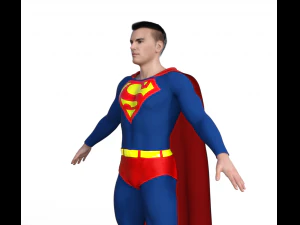 Classic Superman Realistic Character 3D Model
