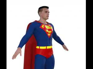 Classic Superman Realistic Character 3D Model