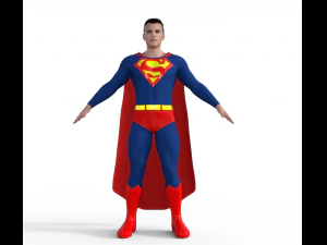 Classic Superman Realistic Character 3D Model