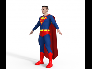 Classic Superman Realistic Character Model 3D